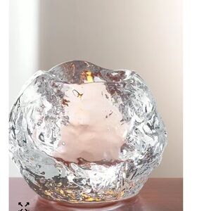 Kosta Boda Snowball Glass Candle Holder